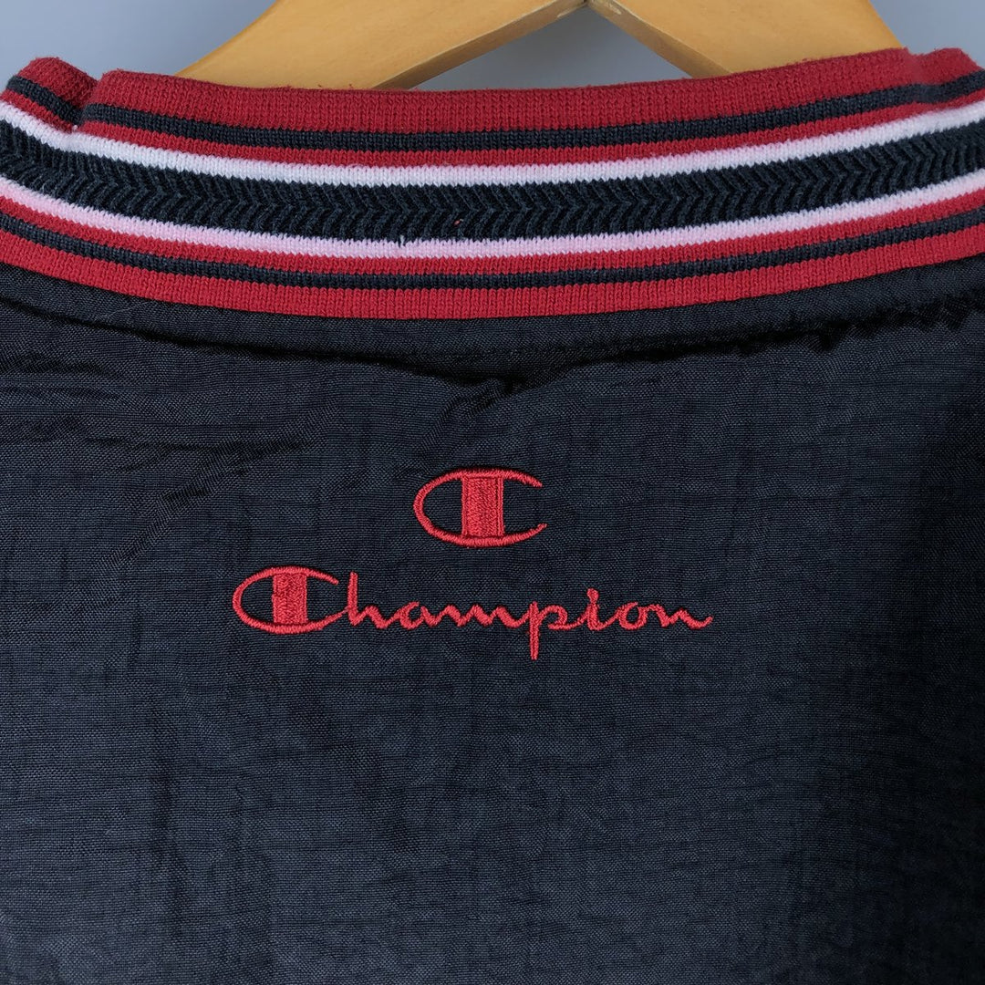 Champion V-neck nylon pullover, men's size M, vintage Nylon black type Vintage Second Hand