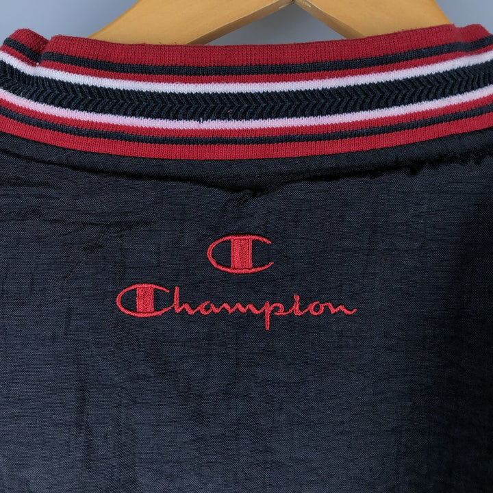 Champion V-neck nylon pullover, men's size M, vintage Nylon black type Vintage Second Hand