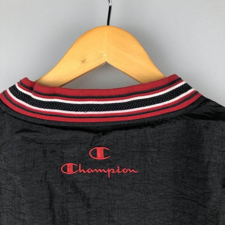 Champion V-neck nylon pullover, men's size M, vintage Nylon black type Vintage Second Hand