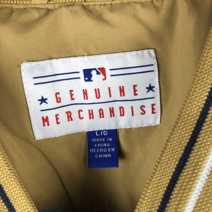 MLB MILWAUKEE BREWERS V-Neck Warm-Up Pullover, Men's Size L polyester navy blue type Vintage Second Hand