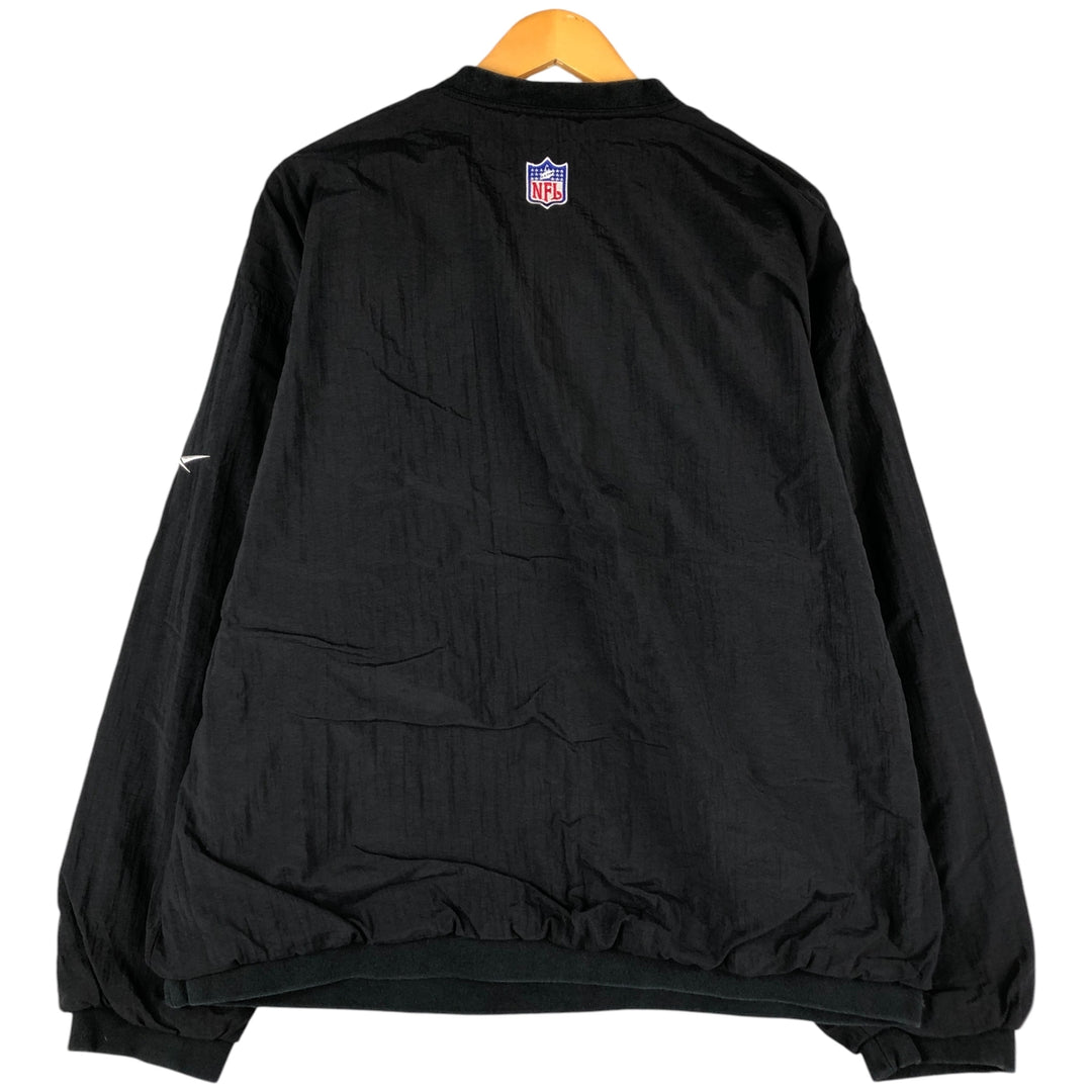 Reebok NFL Green Bay Packers V-neck reversible nylon pullover, men's size L Nylon black type Vintage Second Hand