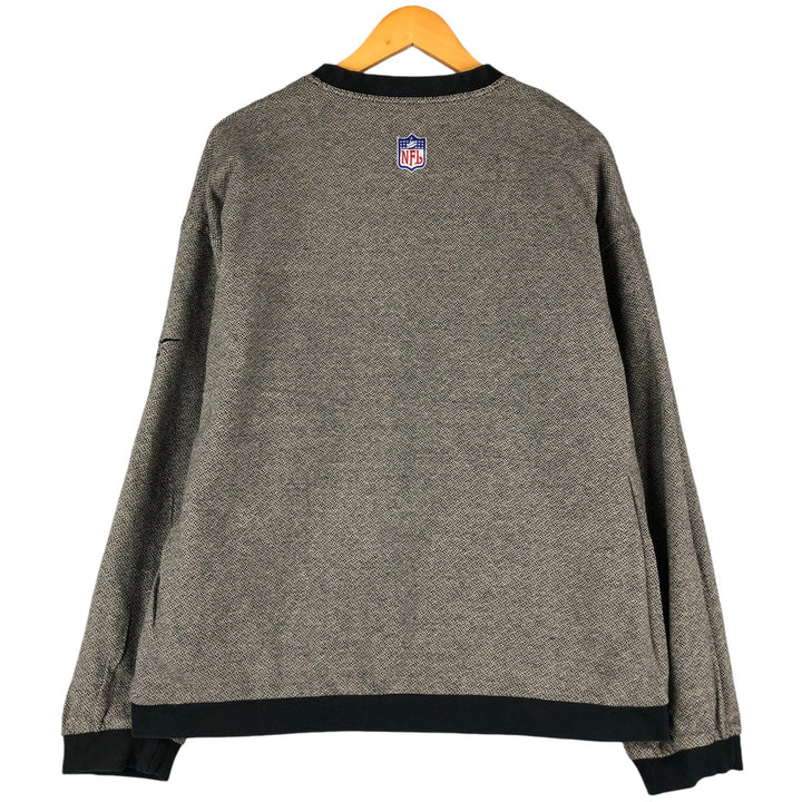 Reebok NFL Green Bay Packers V-neck reversible nylon pullover, men's size L Nylon black type Vintage Second Hand