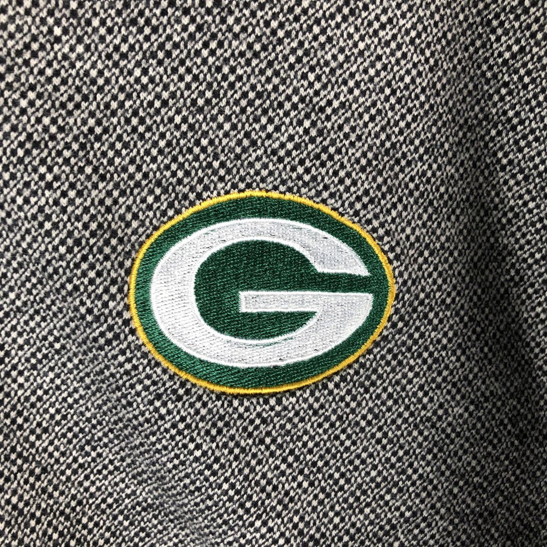 Reebok NFL Green Bay Packers V-neck reversible nylon pullover, men's size L Nylon black type Vintage Second Hand