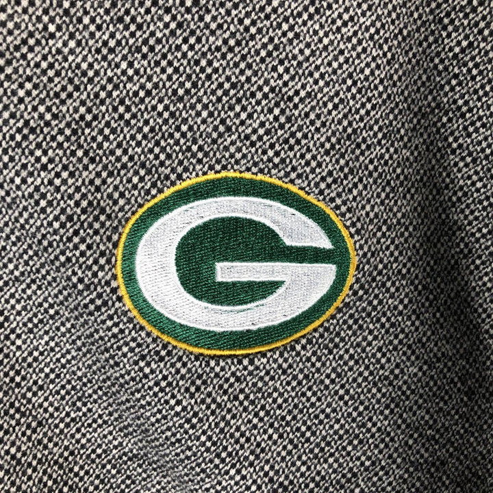 Reebok NFL Green Bay Packers V-neck reversible nylon pullover, men's size L Nylon black type Vintage Second Hand