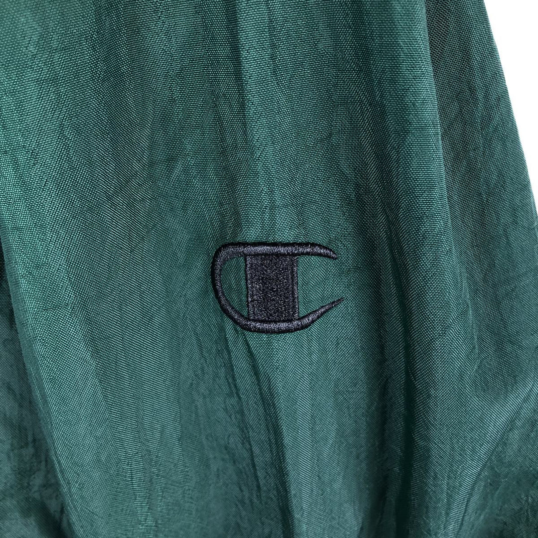90'S Champion V-neck nylon pullover, men's size XL, vintage Nylon green type Vintage Second Hand