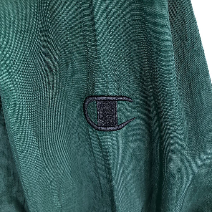 90'S Champion V-neck nylon pullover, men's size XL, vintage Nylon green type Vintage Second Hand
