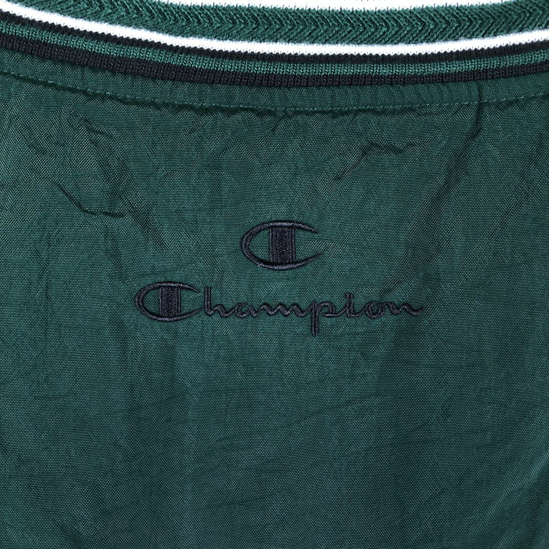 90'S Champion V-neck nylon pullover, men's size XL, vintage Nylon green type Vintage Second Hand