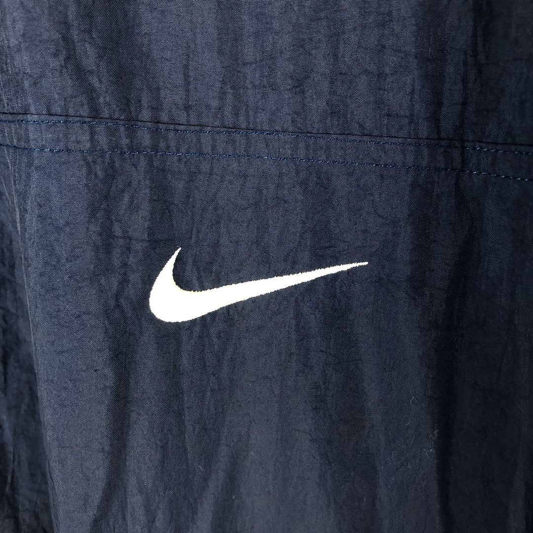 90'S Nike V-neck nylon pullover, men's size M, vintage Nylon navy blue type Vintage Second Hand