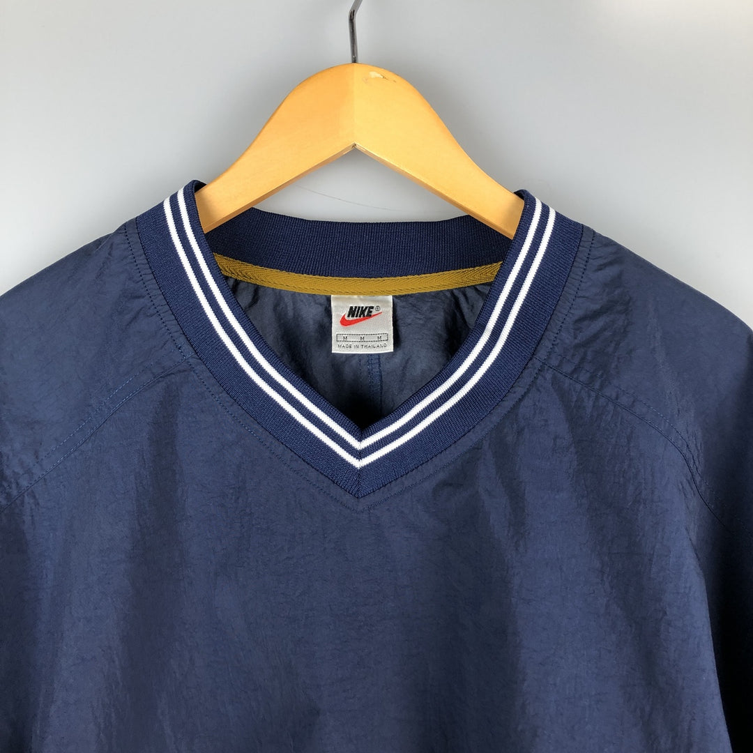 90'S Nike V-neck nylon pullover, men's size M, vintage Nylon navy blue type Vintage Second Hand