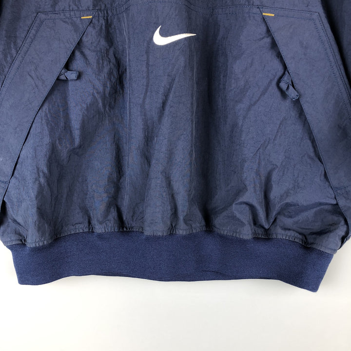 90'S Nike V-neck nylon pullover, men's size M, vintage Nylon navy blue type Vintage Second Hand