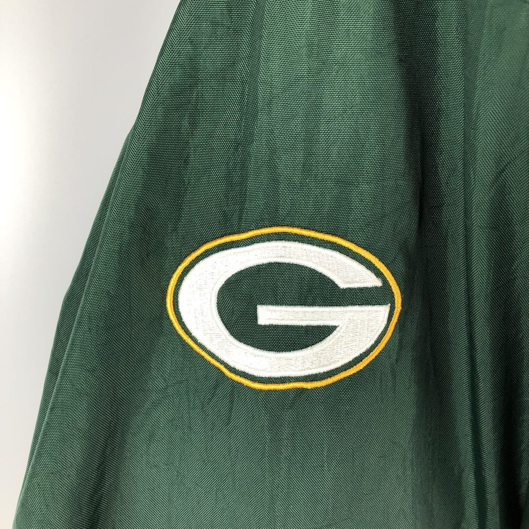 90'S Champion NFL Green Bay Packers V-neck nylon pullover, men's size XL Nylon green type Vintage Second Hand