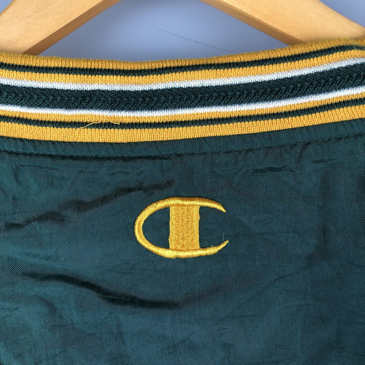 90'S Champion NFL Green Bay Packers V-neck nylon pullover, men's size XL Nylon green type Vintage Second Hand