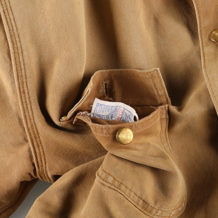 Carhartt Michigan Chore Coat Duck Coverall Men's XL Size unclear Beige type Vintage Second Hand