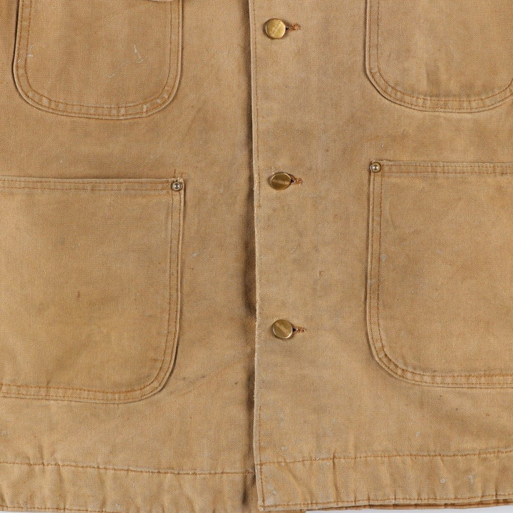 Carhartt Michigan Chore Coat Duck Coverall Men's XL Size unclear Beige type Vintage Second Hand