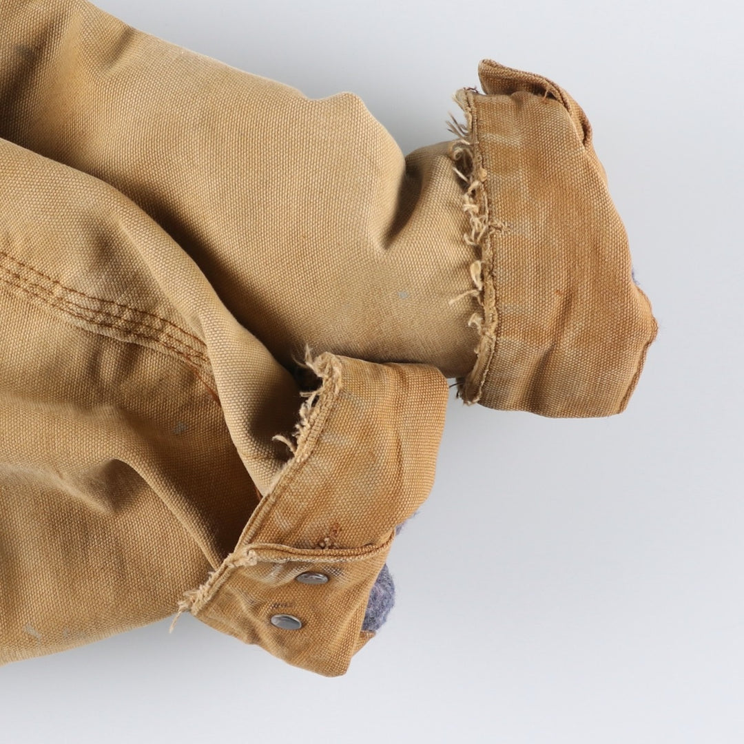 Carhartt Michigan Chore Coat Duck Coverall Men's XL Size unclear Beige type Vintage Second Hand