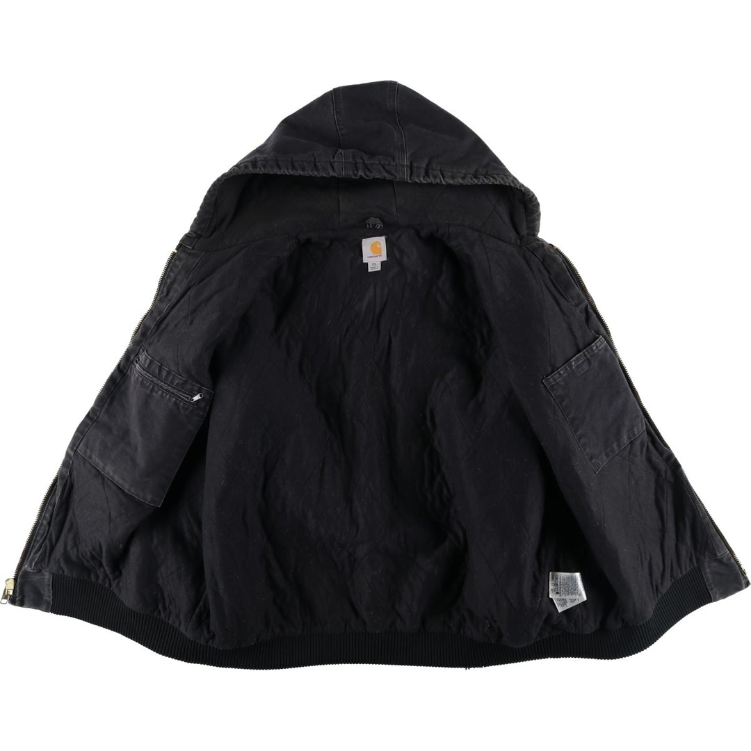 Carhartt Active Jacket, Padded Duck Full-Zip Hoodie, Men's XXL cotton black type Vintage Second Hand