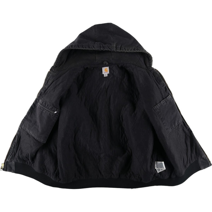 Carhartt Active Jacket, Padded Duck Full-Zip Hoodie, Men's XXL cotton black type Vintage Second Hand