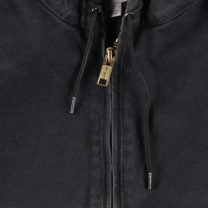 Carhartt Active Jacket, Padded Duck Full-Zip Hoodie, Men's XXL cotton black type Vintage Second Hand
