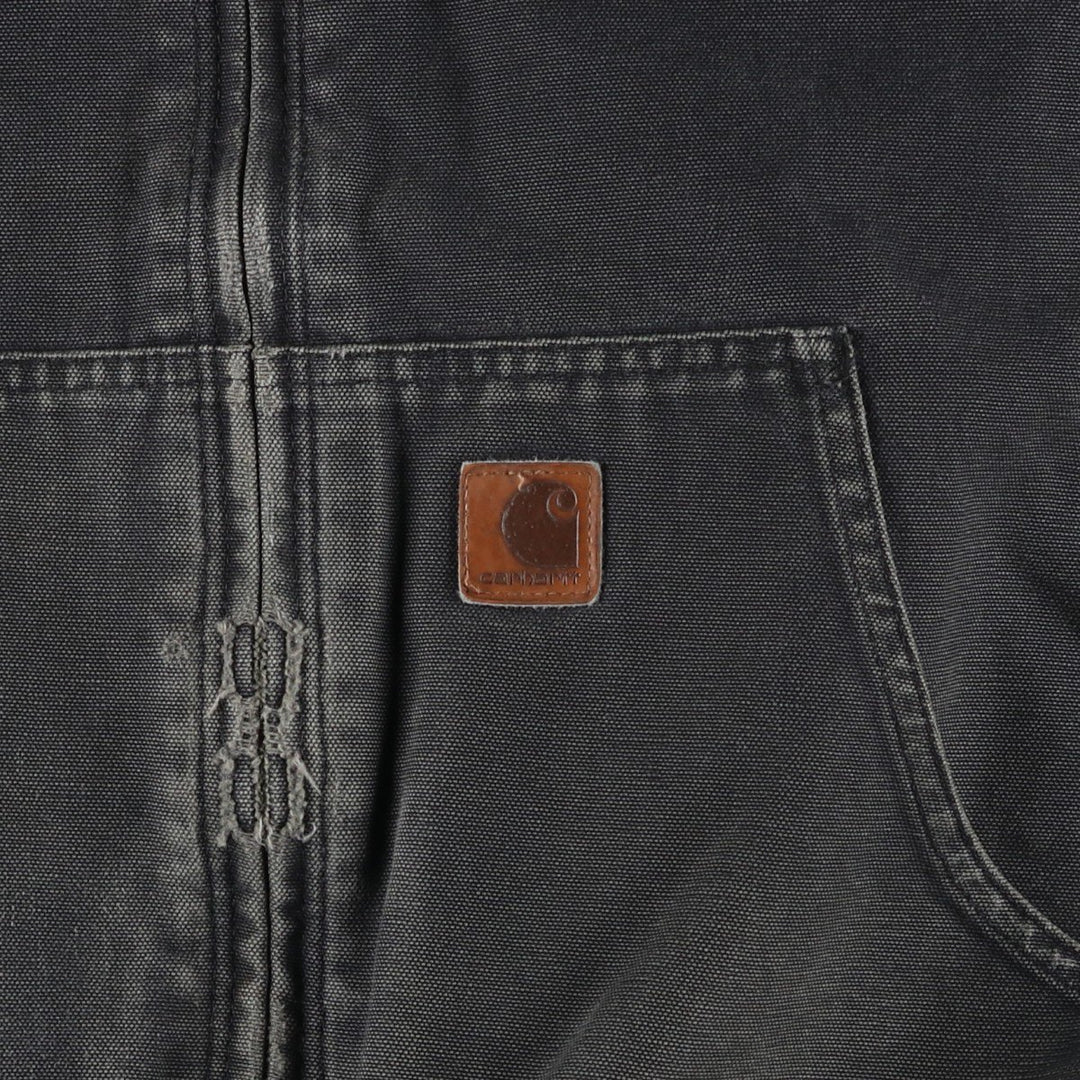 Carhartt Active Jacket, Padded Duck Full-Zip Hoodie, Men's XXL cotton black type Vintage Second Hand