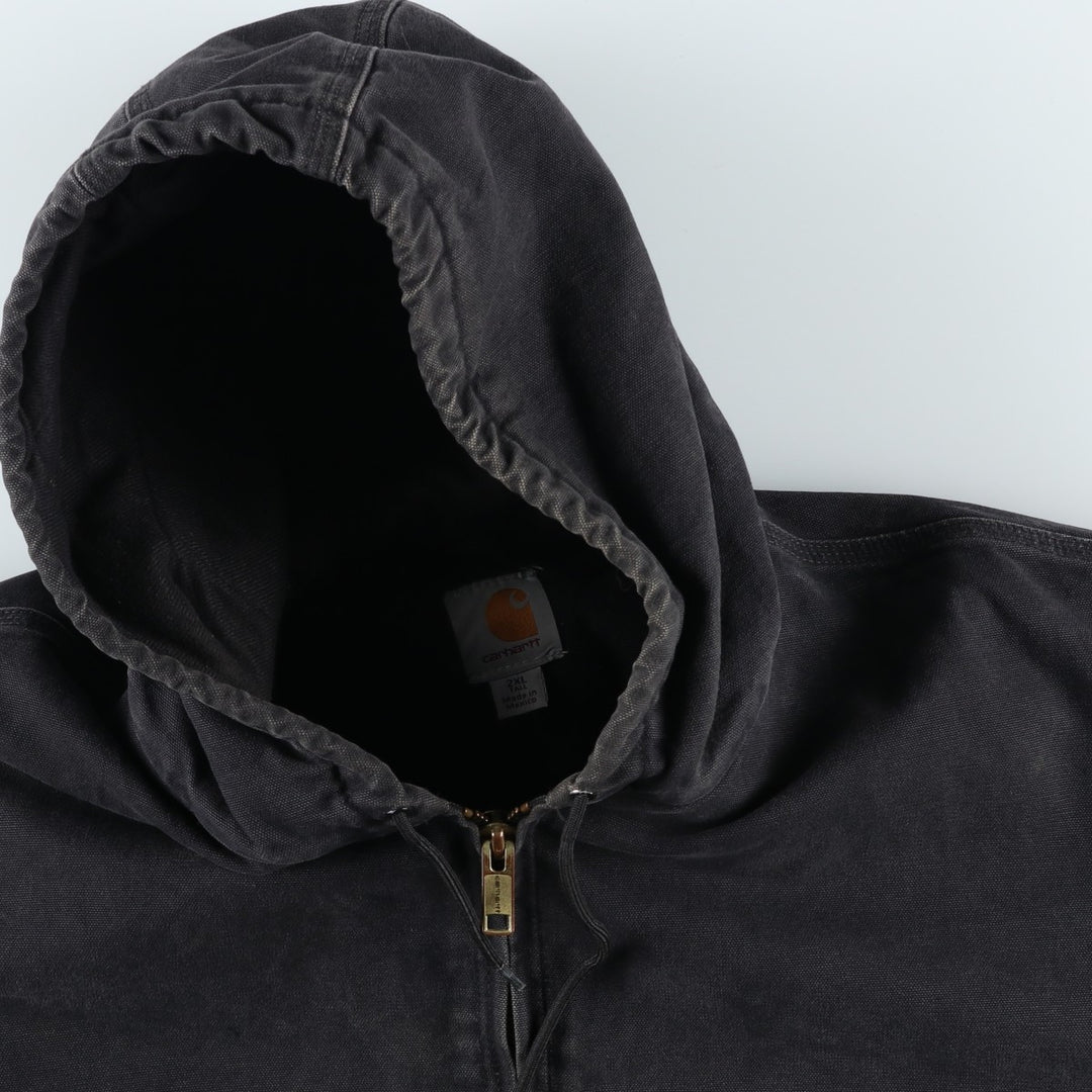 Carhartt Active Jacket, Padded Duck Full-Zip Hoodie, Men's XXL cotton black type Vintage Second Hand