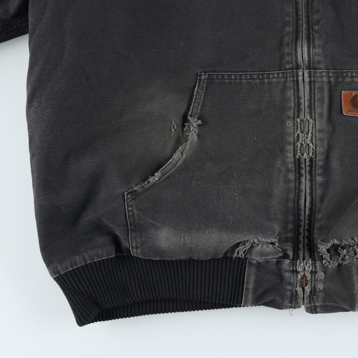 Carhartt Active Jacket, Padded Duck Full-Zip Hoodie, Men's XXL cotton black type Vintage Second Hand