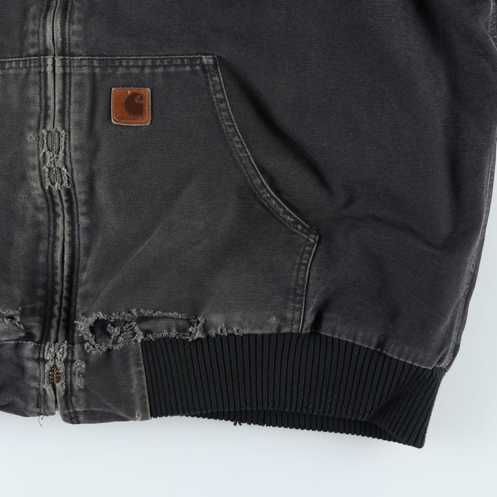 Carhartt Active Jacket, Padded Duck Full-Zip Hoodie, Men's XXL cotton black type Vintage Second Hand