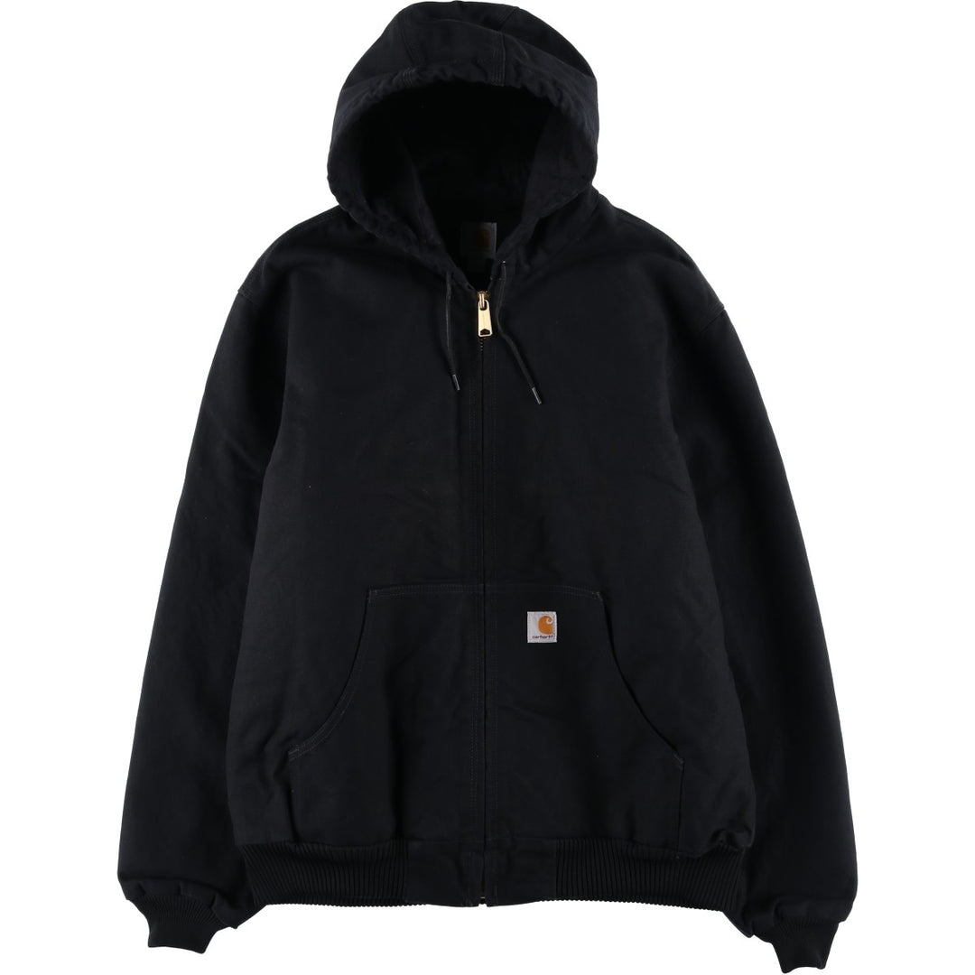 Carhartt Active Jacket, Padded Duck Full-Zip Hoodie, Men's Size L cotton black type Vintage Second Hand