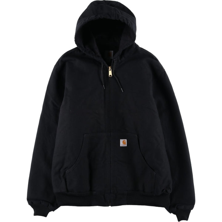 Carhartt Active Jacket, Padded Duck Full-Zip Hoodie, Men's Size L cotton black type Vintage Second Hand