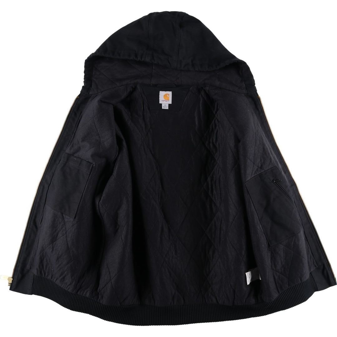 Carhartt Active Jacket, Padded Duck Full-Zip Hoodie, Men's Size L cotton black type Vintage Second Hand