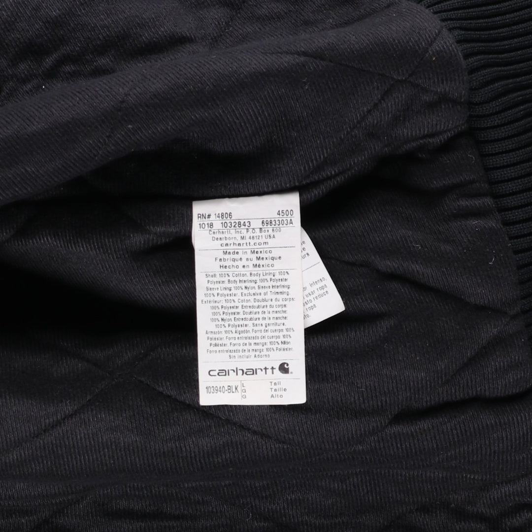 Carhartt Active Jacket, Padded Duck Full-Zip Hoodie, Men's Size L cotton black type Vintage Second Hand