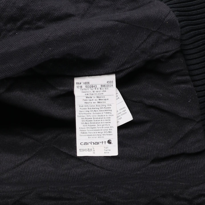 Carhartt Active Jacket, Padded Duck Full-Zip Hoodie, Men's Size L cotton black type Vintage Second Hand