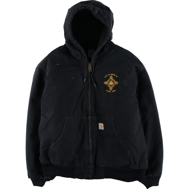 Carhartt Active Jacket, Padded Duck Full-Zip Hoodie, Made in USA, Men's XXL unclear black type Vintage Second Hand