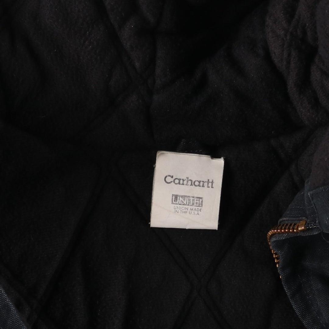 Carhartt Active Jacket, Padded Duck Full-Zip Hoodie, Made in USA, Men's XXL unclear black type Vintage Second Hand