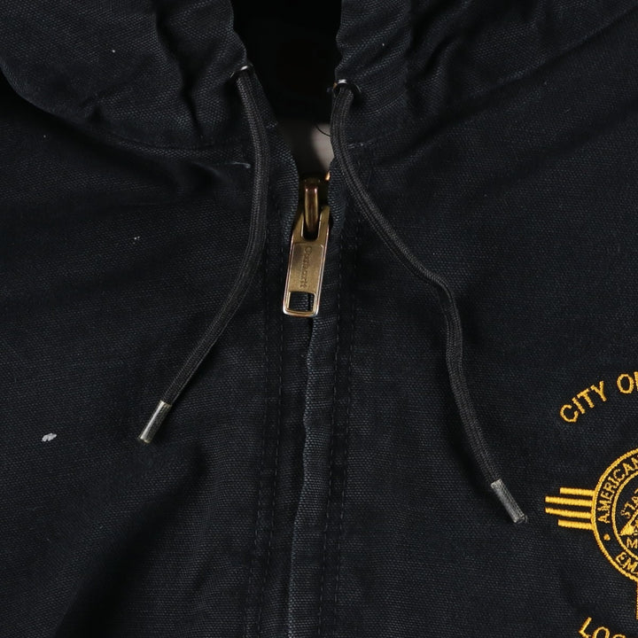 Carhartt Active Jacket, Padded Duck Full-Zip Hoodie, Made in USA, Men's XXL unclear black type Vintage Second Hand
