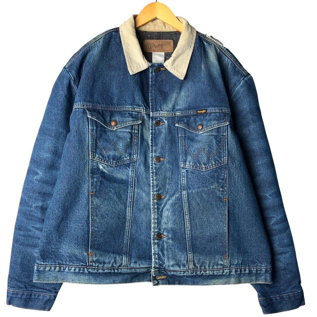 Vintage 90'S Wrangler denim jacket, men's size XXL unclear blue type Vintage Second Hand