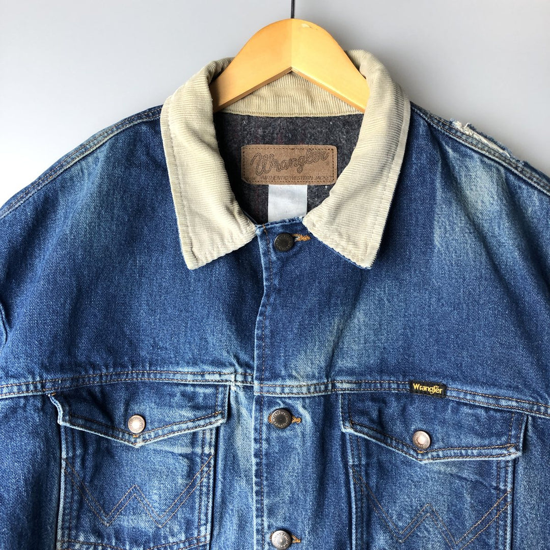 Vintage 90'S Wrangler denim jacket, men's size XXL unclear blue type Vintage Second Hand