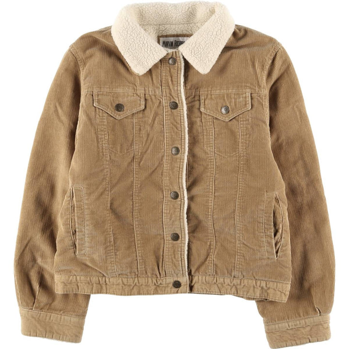 MARVIN RICHARDS Corduroy Boa Jacket, Women's, Size L cotton beige type brown Vintage Second Hand