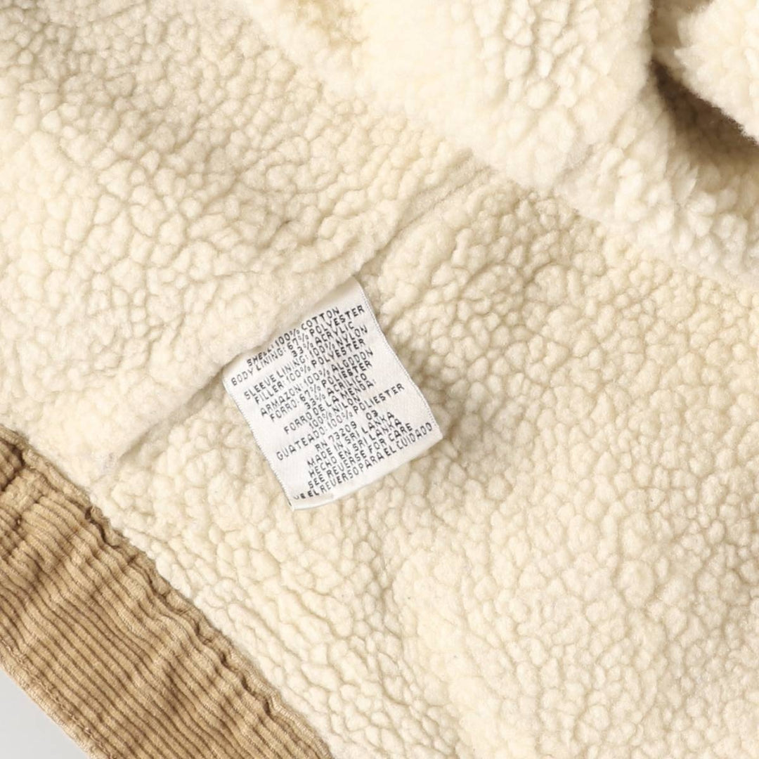 MARVIN RICHARDS Corduroy Boa Jacket, Women's, Size L cotton beige type brown Vintage Second Hand