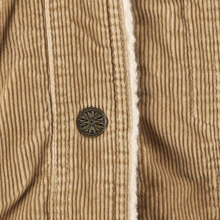 MARVIN RICHARDS Corduroy Boa Jacket, Women's, Size L cotton beige type brown Vintage Second Hand