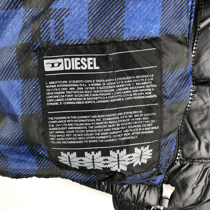 Diesel Down Parka, Women's Size M Nylon black type Vintage Second Hand
