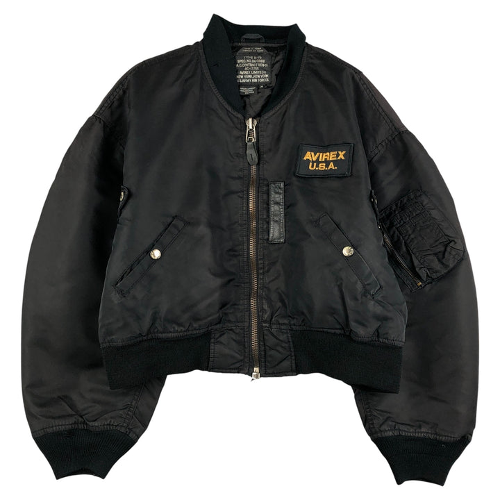 AVIREX B-15 Type Military Flight Jacket, Women's, Size M Nylon black type Vintage Second Hand