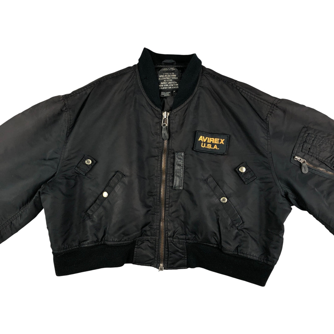 AVIREX B-15 Type Military Flight Jacket, Women's, Size M Nylon black type Vintage Second Hand