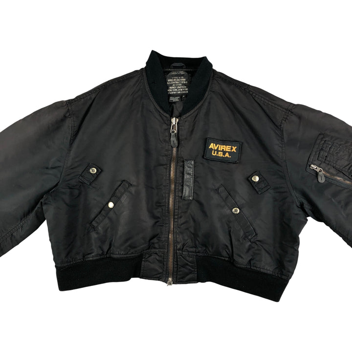 AVIREX B-15 Type Military Flight Jacket, Women's, Size M Nylon black type Vintage Second Hand