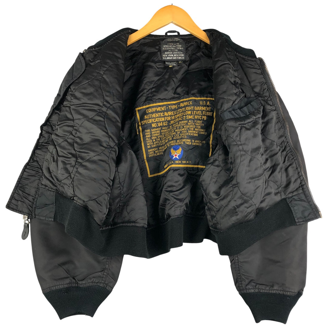 AVIREX B-15 Type Military Flight Jacket, Women's, Size M Nylon black type Vintage Second Hand