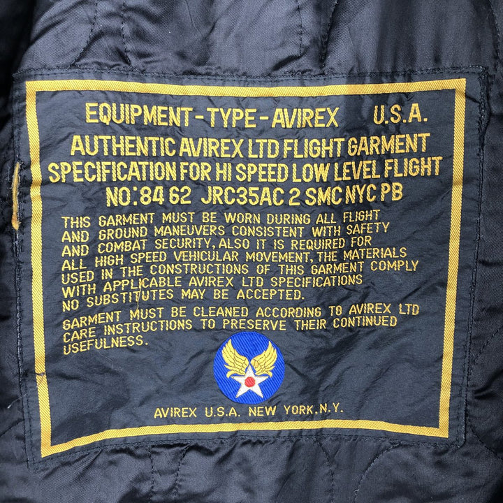 AVIREX B-15 Type Military Flight Jacket, Women's, Size M Nylon black type Vintage Second Hand