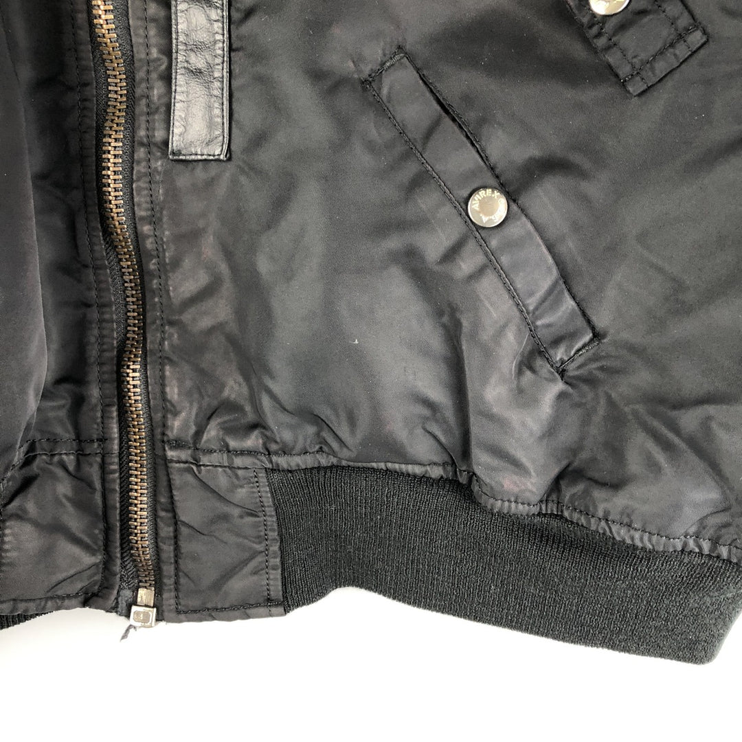 AVIREX B-15 Type Military Flight Jacket, Women's, Size M Nylon black type Vintage Second Hand