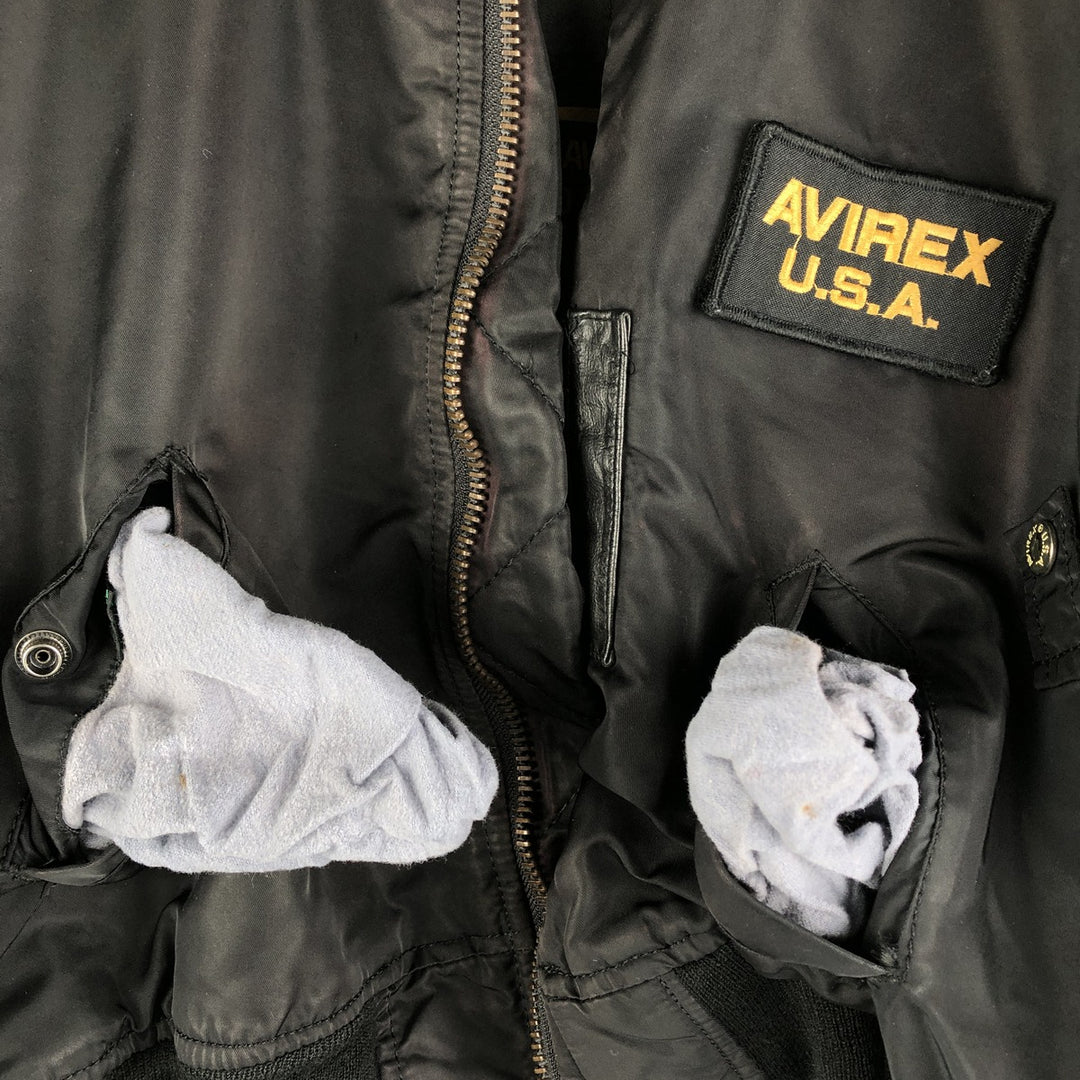 AVIREX B-15 Type Military Flight Jacket, Women's, Size M Nylon black type Vintage Second Hand
