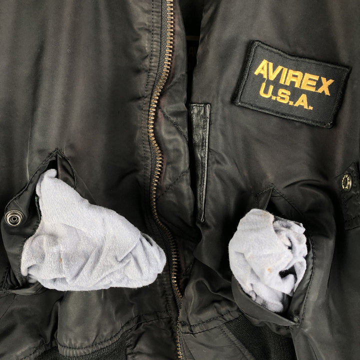 AVIREX B-15 Type Military Flight Jacket, Women's, Size M Nylon black type Vintage Second Hand