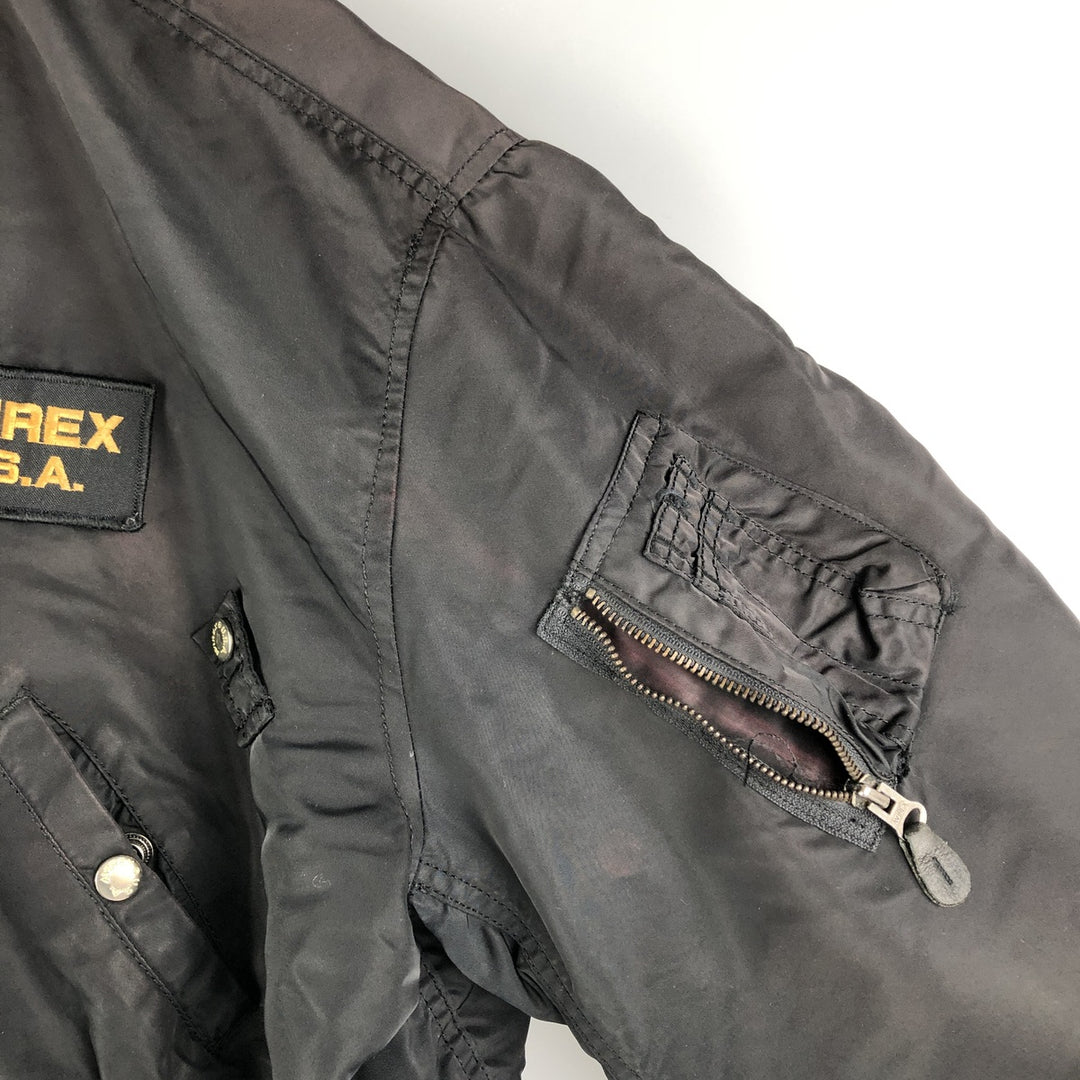 AVIREX B-15 Type Military Flight Jacket, Women's, Size M Nylon black type Vintage Second Hand