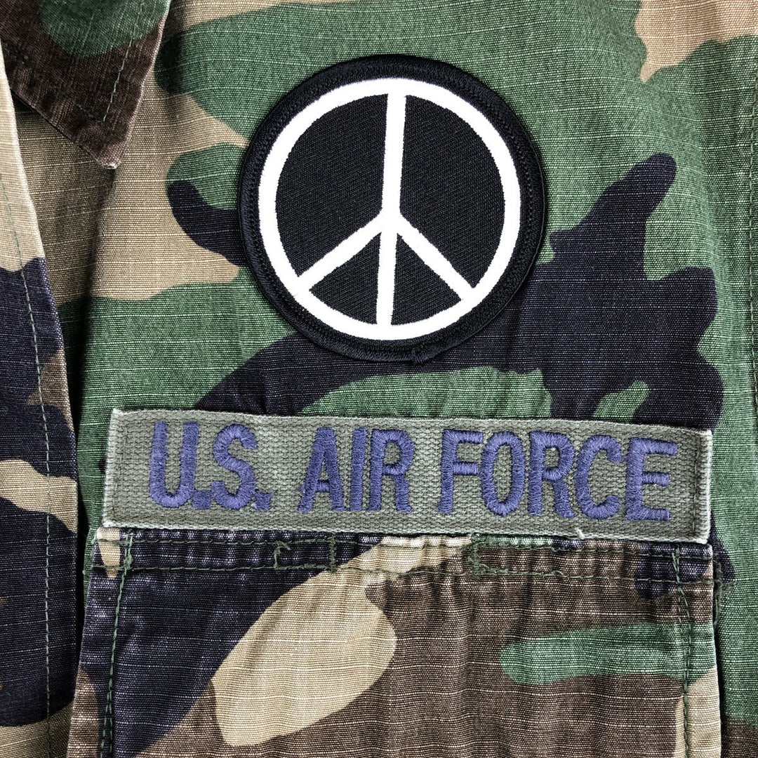 US Military USAF Camouflage Pattern Woodland Camo Ripstop Military Jacket, Women's, Size Medium unclear Khaki type Vintage Second Hand